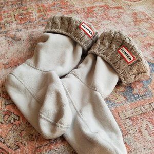 Hunter 6 Stitch Cable Knit Cuff Short Boot Socks, Size L (8-10)
